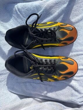 Sha Sha fine shoes Black Yellow Orange Flame Athletic Shoe (perfect skater wear)